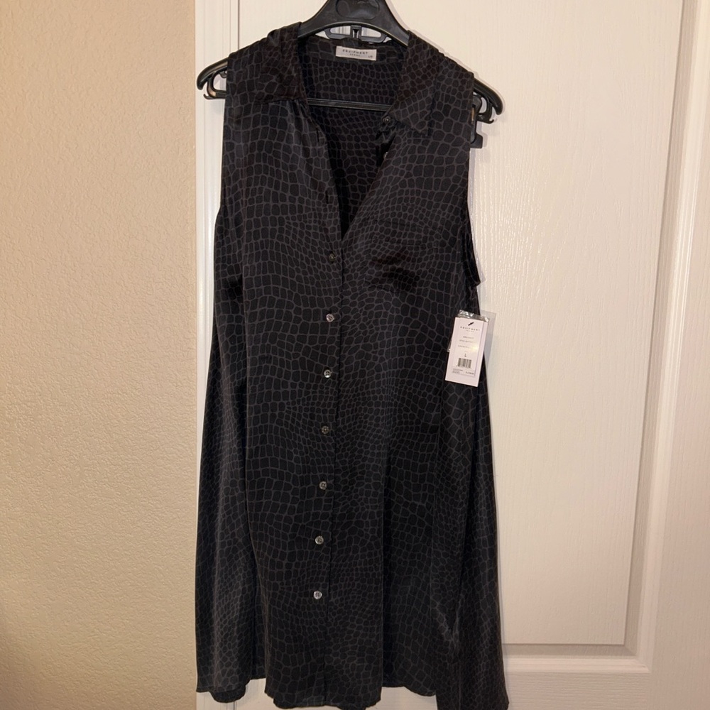 NWT Equipment Black Silk Sleeveless dress